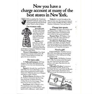 American Express Credit Card Advert 1970s Vintage Print Ad 9 inch